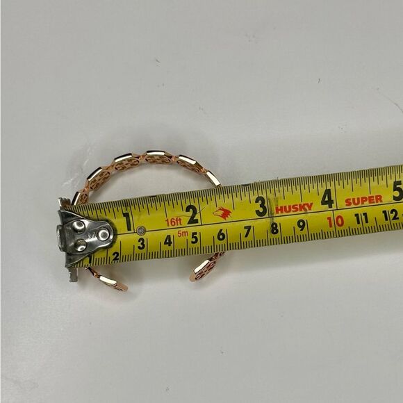 Tory Burch Hexagon Frozen Logo Cuff Bracelet Rose Gold Plated Bangle Jewelry - Picture 7 of 7